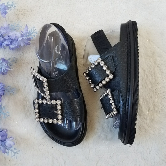 ZADIG & VOLTAIRE ALPHA GRUNGE JEWELED SANDALS - Picture 1 of 11